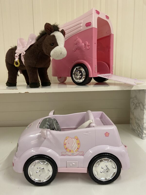 Baby born Geländewagen, Pferdeanhänger u. Pony